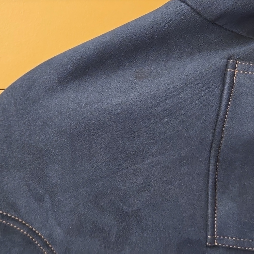 Zara FAUX SUEDE JACKET WITH CONTRAST TOPSTITCHING Size Medium - Picture 13 of 13